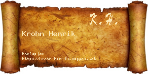 Krohn Henrik névjegykártya